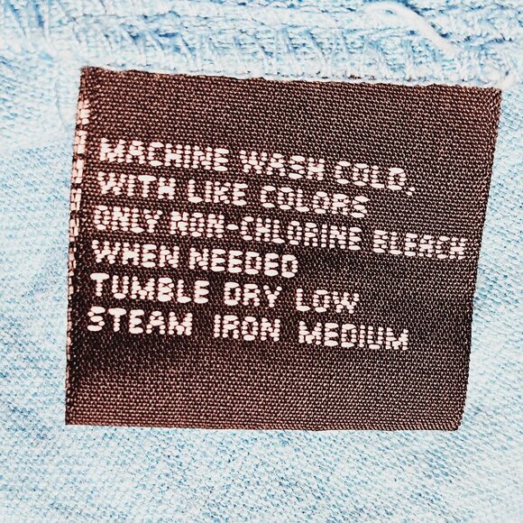 Lancaster Clothing Blue Sleeveless Embroidered Button Down Dress PXL Linen Rayon - Picture 7 of 9